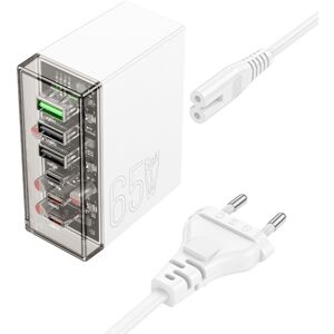 [GaN Tech] Chargeur USB PD 6 Ports HOCO N36 PD65W, 3USB-C+3USB-A QC PD SCP FCP AFC PPS Charge Rapide Station de Charge d