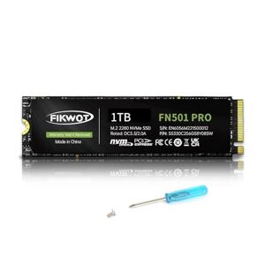 Fikwot FN501 Pro SSD NVMe 1To Disque SSD Interne M.2 PCIe Gen3 x4 avec Autocollant de Refroidissement en graphène, jusqu'à 3500Mo/s, Cache SLC, Compatible avec Ordinateur Portable et PC de Bureau - Publicité