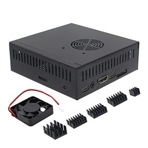 eleUniverse Orange Pi 5 / 5B Case Heatsink Fan(N506), Metal Case with 5V Cooling Fan and 5pcs Aluminum Heatsinks Support M.2 NVMe SSD 2280 Installation Compatible with Orange Pi 5/5B - Publicité