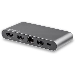 StarTech.com Dock USB C - Station d'Accueil USB-C à Double Écran 4K HDMI - 100 W Power Delivery Pass-through, GbE, 2 USB A - Mini Hub Type C - Adap...