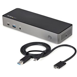 StarTech.com Dock USB-C & USB-A - Station d'Accueil Universelle à Triple Écran DisplayPort & HDMI 4K 60Hz - 85W Power Delivery, 6x USB Hub, GbE, Au...