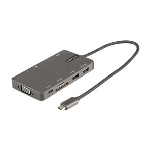 StarTech.com Adaptateur Multiport USB-C - Dock de voyage HDMI 4K 30Hz ou VGA - Hub USB 3.0 5Gbps (Ports USB A / USB C) - 100W Power Delivery - SD/M...