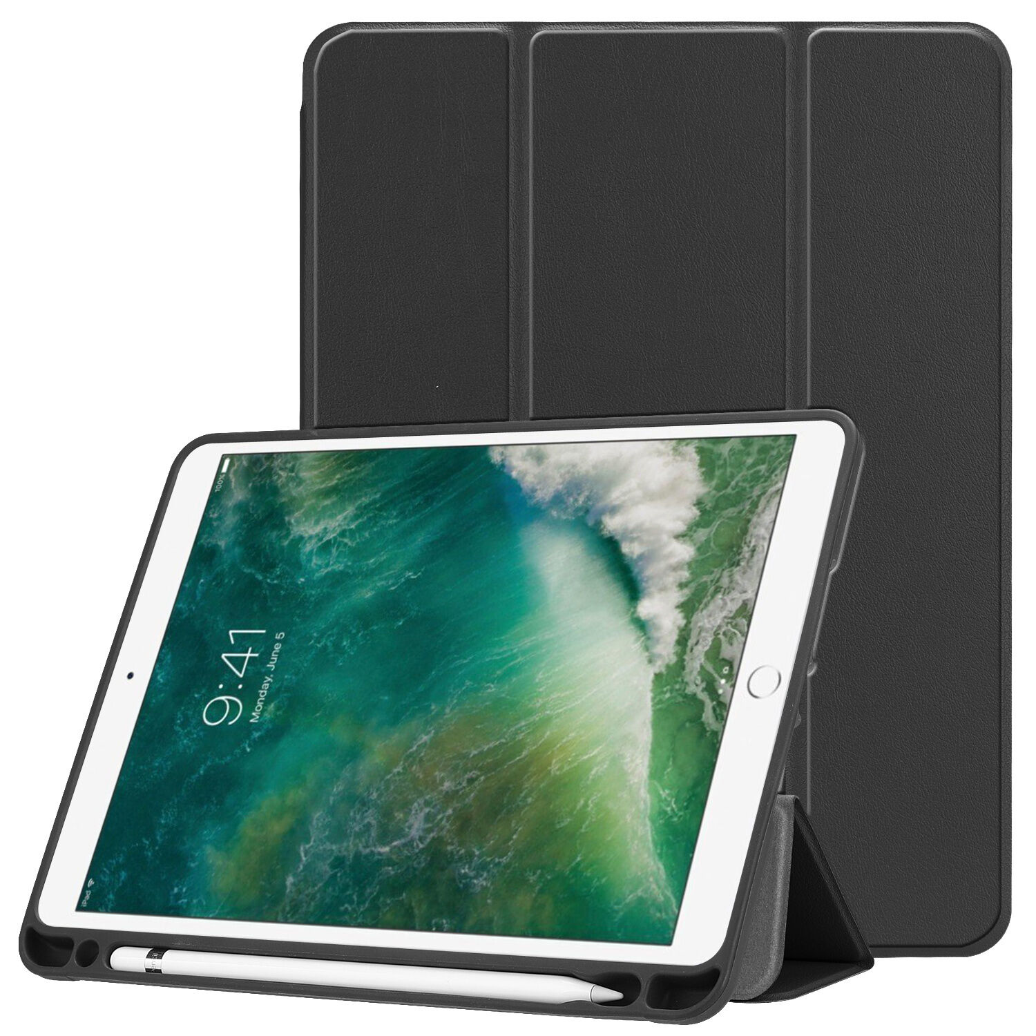 iMoshion Étui de tablette portefeuille Trifold pour l'iPad (2018) / (2017) / Air (2) - Noir
