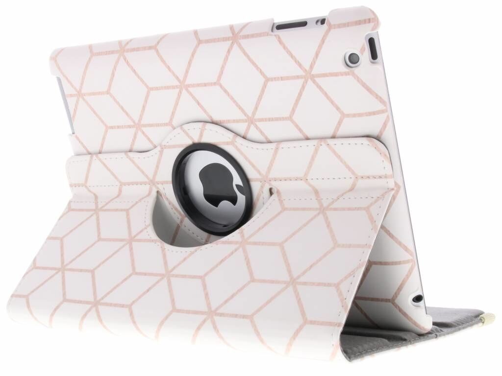 Coquedetelephone.fr Étui de tablette Design rotatif à 360° pour l'iPad 2 / 3 / 4 - Cubes Rose Gold
