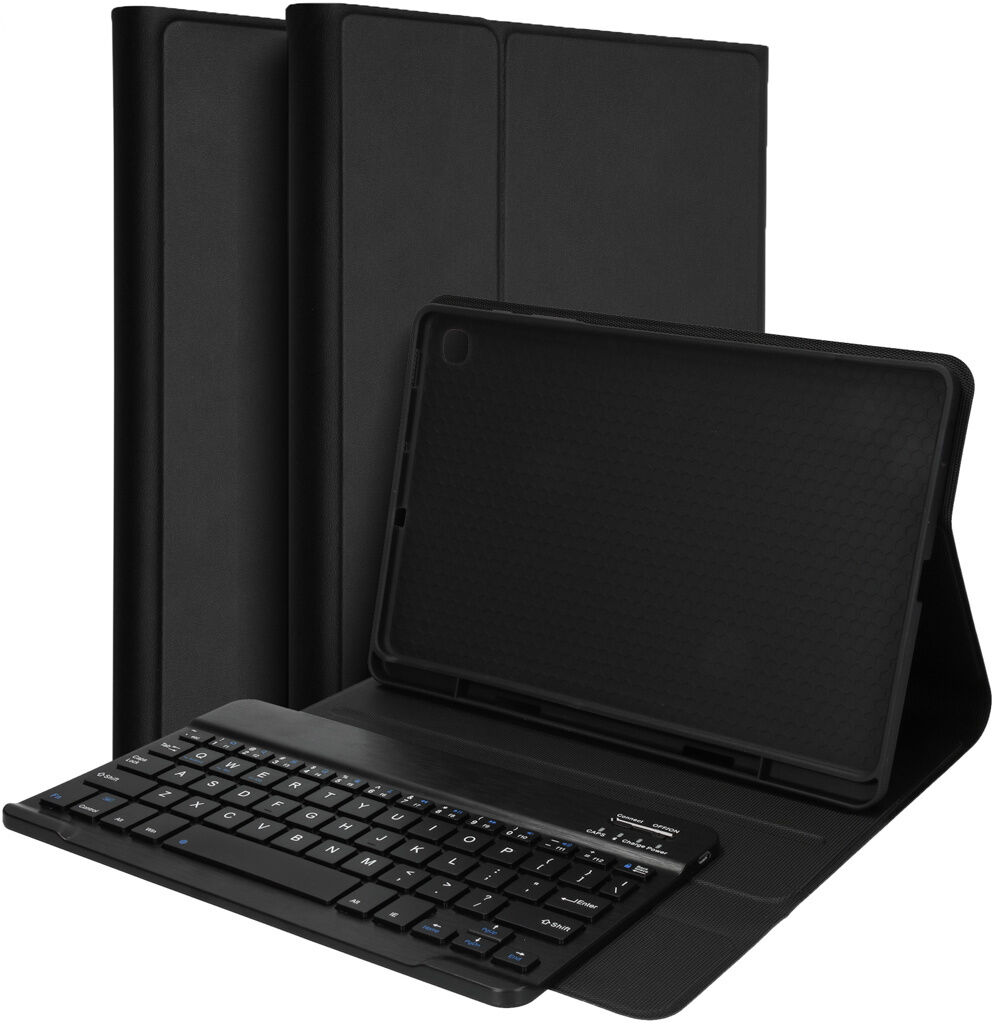 Accezz Étui de tablette portefeuille Bluetooth Keyboard Samsung Galaxy Tab S6 Lite - Noir