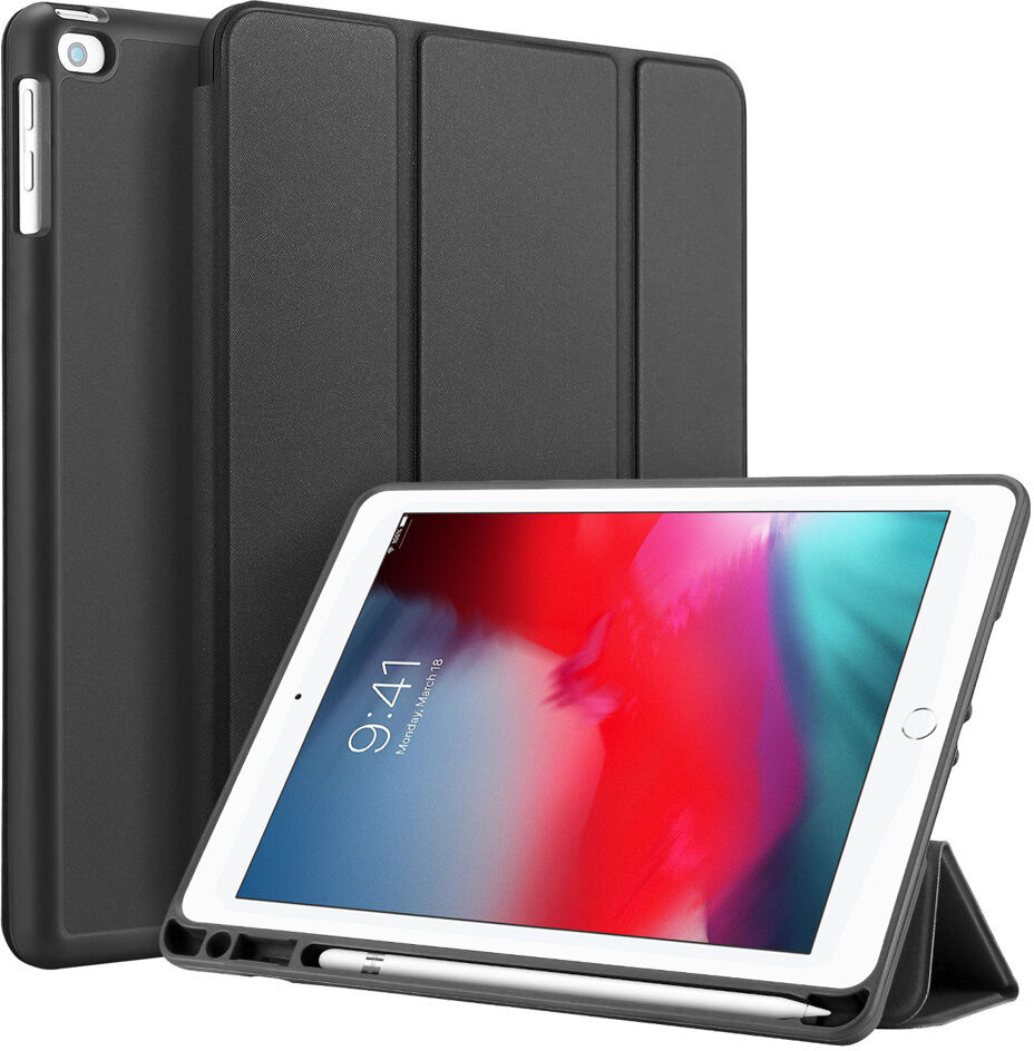 Accezz Étui à rabat Smart Silicone pour l'iPad (2018) / (2017) / Air (2) - Noir