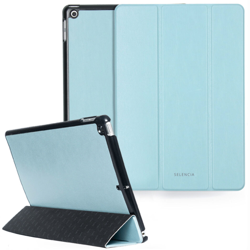 Selencia Coque en cuir vegan Nuria Trifold Book pour l'iPad 10.2 (2019 / 2020) - Bleu clair