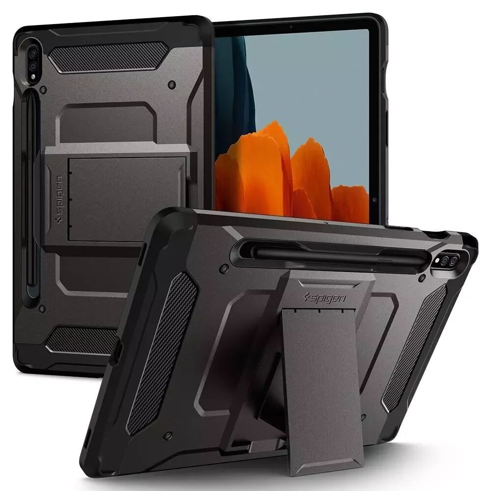 Spigen Samsung Galaxy Tab S7 Spigen Tough Armor Pro Deksel med Pennholder & Stativfunksjon - Black