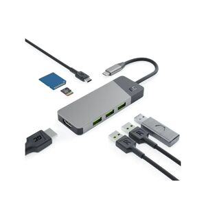 GreenCell USB-C dockningsstation till USB-C PD 85W-, HDMI- (4K 60Hz), 3xUSB 3.1 samt SD-kort