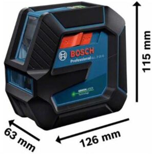 Bosch Gll 2-15/lb10 Linjelaser Grön, Med Batterier Och Universalfäste, Laserinstrument