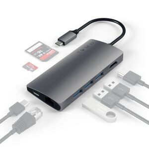 Satechi USB-C Multi-Port Adapter med 4K Gigabit Ethernet V2 - Space Grey