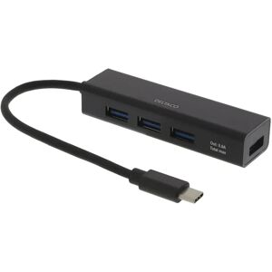 Deltaco Usb-C Mini Hubb 4xusb-A Portar - Svart