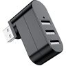 Bavokon Bärbar USB-hubb 3 USB Port Extender för bärbar dator 90/180 graders roterbar USB-hub-docka för Flash Drive bärbar dator bärbar bärbar dator