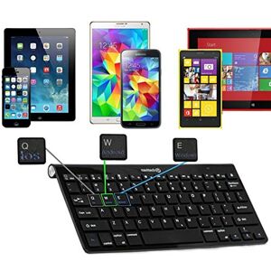 Navitech Black Wireless Multi OS Keyboard Compatible With All Android/Windows & IOS Tablets Including The Verizon Ellipsis 8 Winnovo 7.85-inch 4G-LTE Tablet Yuntab H8 8 Inch A53