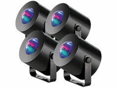 Lunartec 4 mini lumières disco mobiles à LED