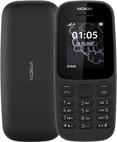 Refurbished: Nokia 105 (2017) Black, Unlocked B