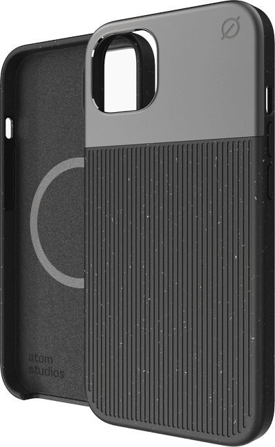 Atom Studios Split Wood Fibre Deksel Iphone 13 Pro Max, Carbon Black