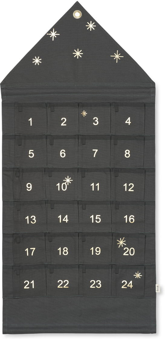 ferm LIVING - House Adventskalender, breit / dunkelgrün