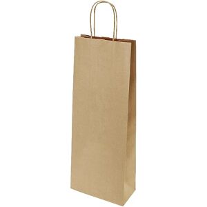 kaiserkraft Flaschentasche aus Papier, 1 Flasche, Außen-LxB 395 x 80 mm, VE 300 Stk, beige