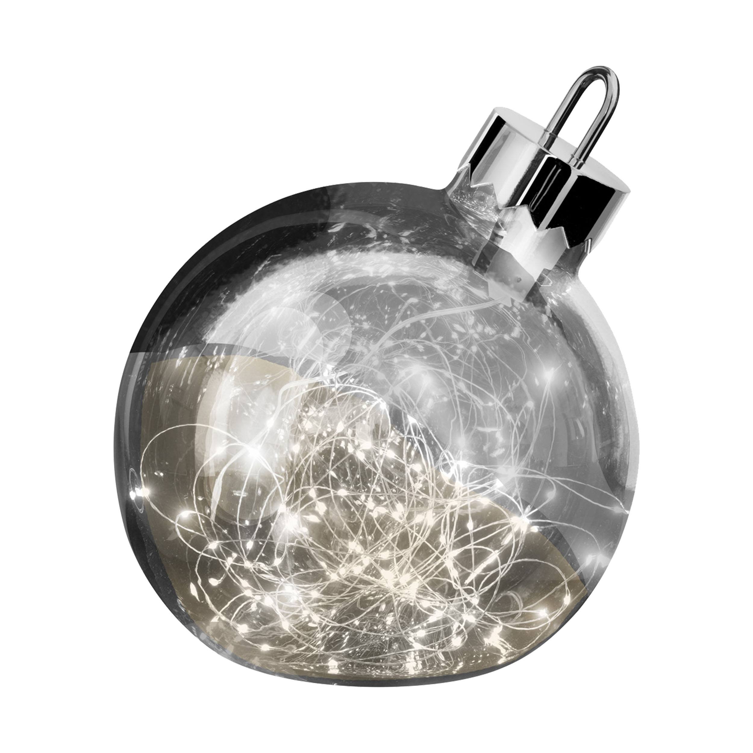 Sompex Ornament XXL Weihnachtskugel LED Leuchtobjekt  grau