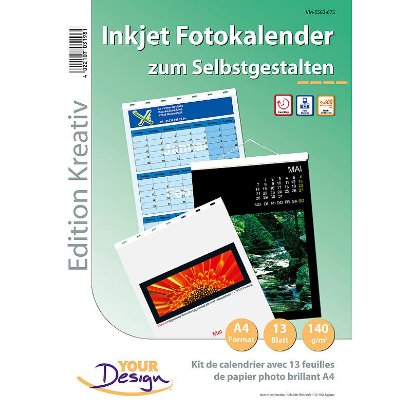 Your Design Fotokalender-Set A4 hoch (140g/m²)