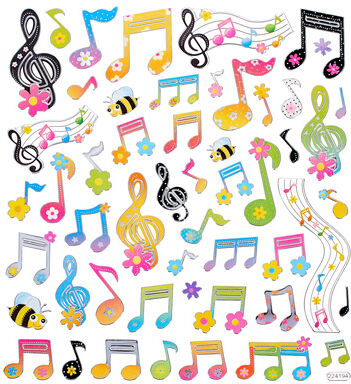 AIM Gifts Music Sales Stickers:Floral Notes And Clef