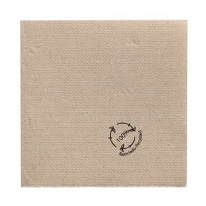 1400 Servietten, 2-lagig `PUNTO` 1/4-Falz 20 cm x 20 cm natur aus recyceltem Papier, mikrogeprägt, in Spenderbox
