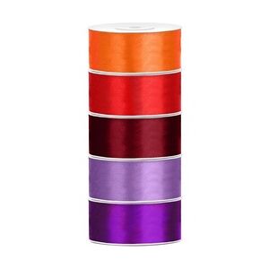 Satin Geschenkband 25mm 5 Farben je 25m lang orange rot weinrot Lavendel lila Schleifenband Geschenkverpackung Geburtstag Hochzeit Weihnachten