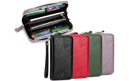Groupon Goods Global GmbH 1x oder 2x Leder-Brieftasche mit RFID-Schutz und Prägung in der Farbe nach Wahl