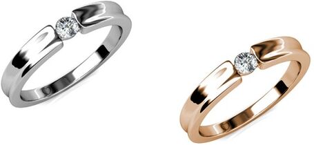 Groupon Goods Global GmbH 1x oder 2x Damen-Ring verziert mit einem Kristall von Swarovski® Silber oder Roségold und in der Größe nach Wahl