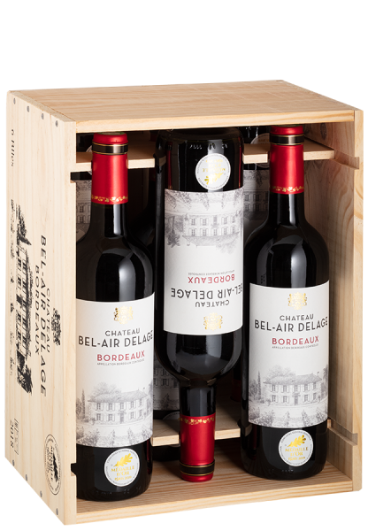 Château Bel-Air Delage 6er-Holzkiste Bordeaux Rouge - 2018 - Château Bel-Air Delage - Weinpakete