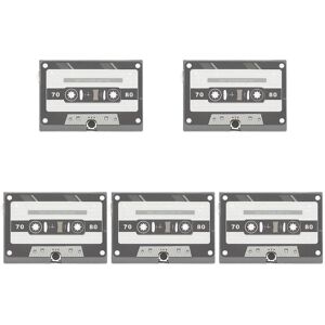 5 stk lykønskningskort stemmeoptager Optageligt lykønskningskort kassettebånd takkekort 5 stk 10x7 cm（sort） 5pcs 10x7cm