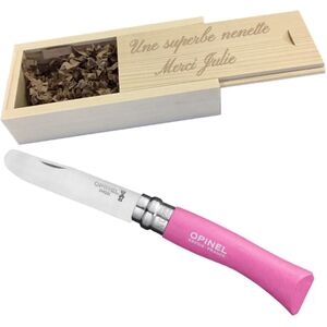 Ocadeau Couteau Opinel 7 rose rond