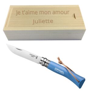 Ocadeau Couteau Opinel 7 manche bleu