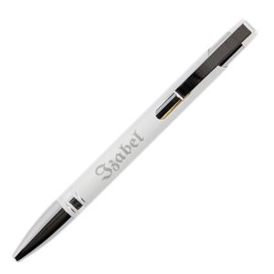 Ocadeau Stylo aluminium blanc gravé