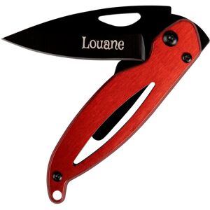 Ocadeau Couteau poche metal rouge grave