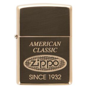 Ocadeau Briquet Zippo American classic doré gravé