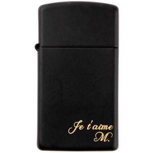 Ocadeau Briquet Zippo noir slim gravé