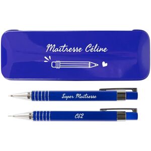 Ocadeau Stylo et porte-mine maitresse bleu