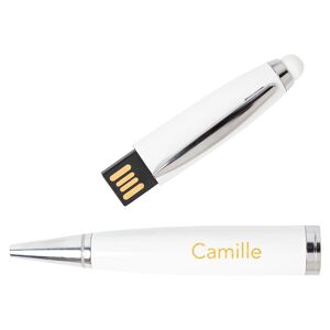 Ocadeau Stylo clé USB blanche gravé