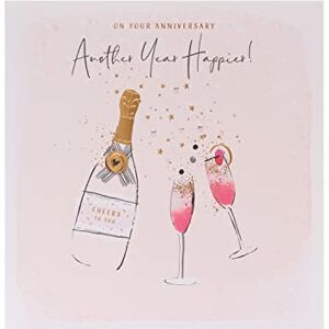 UK Greetings Carte d'anniversaire pour lui/elle/ami – Motif champagne rose - Publicité