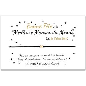 UVACN Carte de voeux MA MEILLEURE MAMAN BONNE FETE + Bracelet porte-bonheur Fabriqué en France Idée cadeau original Fête des mères Bonne Fête Maman - Publicité