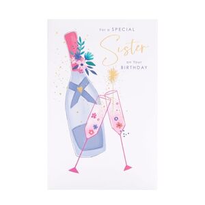 UK Greetings Carte d'anniversaire pour sœur – Motif champagne – Gamme Thinking of You - Publicité