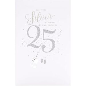 UK Greetings Carte de 25e anniversaire de mariage pour un couple spécial – Design argenté – Gamme Thinking of You - Publicité