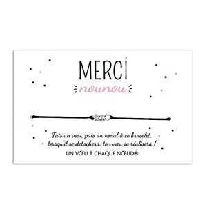 UVACN Merci Nounou Carte Cadeau + Bracelet porte-bonheur pour faire un vœu + enveloppe Fabriqué en France Cadeau fin d'année remerciement nourrice crèche 28 cm - Publicité