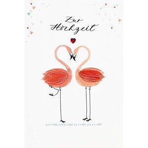 Perleberg Carte de mariage unique avec motif flamant rose Magnifique carte de vœux 11,6 x 16,6 cm Carte de mariage avec enveloppe rose Cartes de mariage spéciales et de qualité supérieure - Publicité