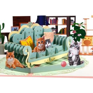 Magic Ants Carte de vœux pop-up 3D avec motif chat Une surprise originale pour elle, petite amie ou femme Carte d'anniversaire idéale pour les amoureux des chats - Publicité