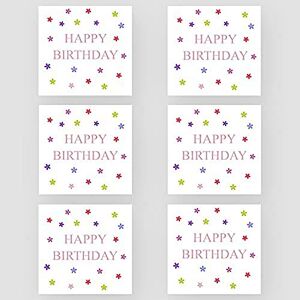 Marvello Lot de 6 mini cartes d'anniversaire à fleurs Enveloppes de qualité supérieure incluses Un motif Intérieur vierge Pour filles, maman, tante, amis, fille, petite-fille - Publicité