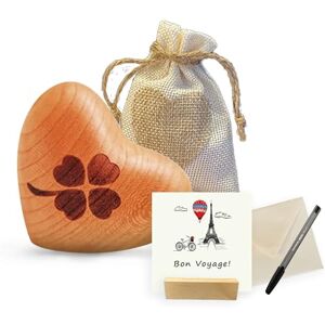 FunkenWerk Coffret Cadeau agréable au Toucher Cœur dans Un Sac Cadeau avec Carte de vœux et Porte-Cartes Porte-Bonheur, Coureur Ange Gardien pour la Famille et Les Amis, (Bon Voyage) - Publicité