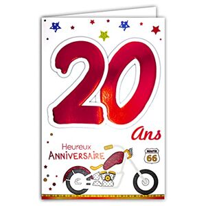 AFIE Age Mv 69-2021 Carte Anniversaire 20 ans Garçon Jeune Homme motif Moto - Publicité